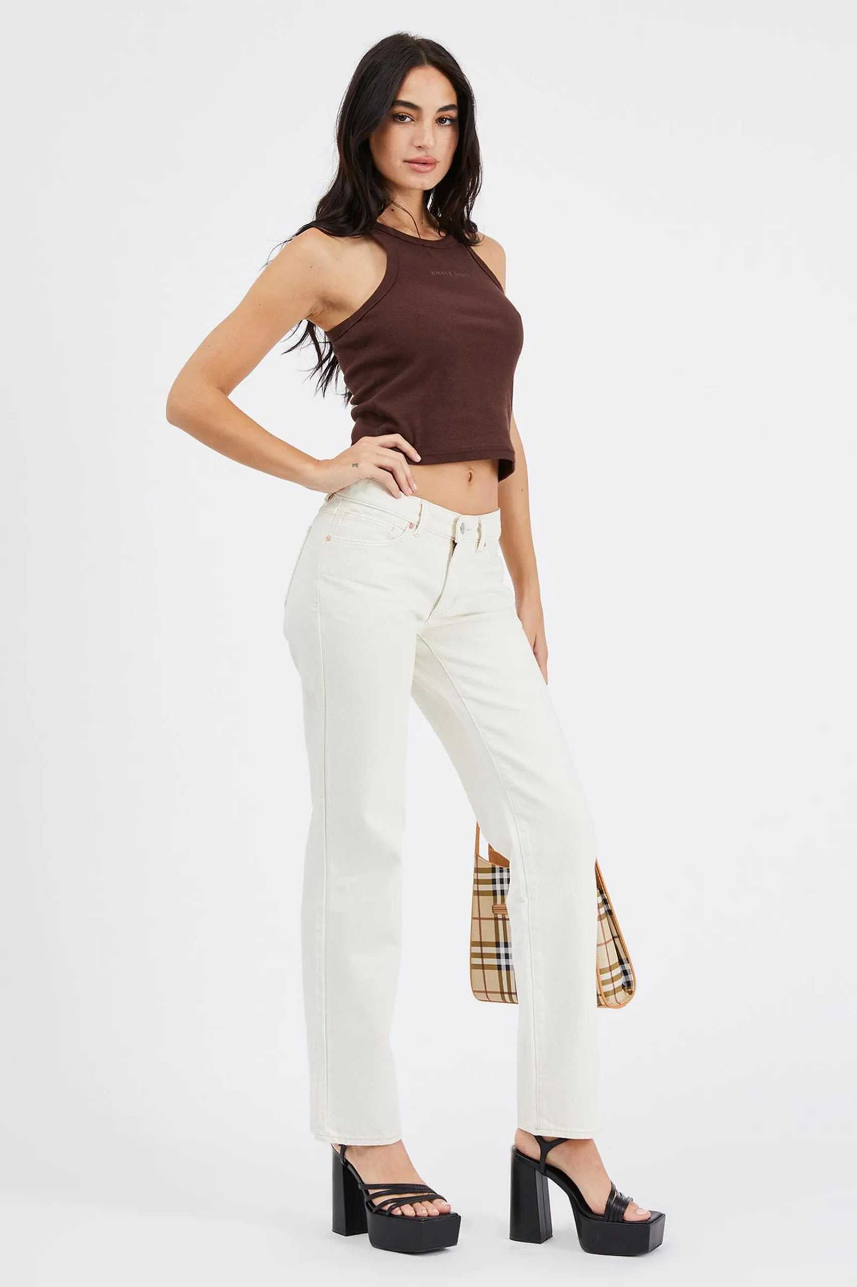 Abrand A 99 Low Straight Jean in Washed White