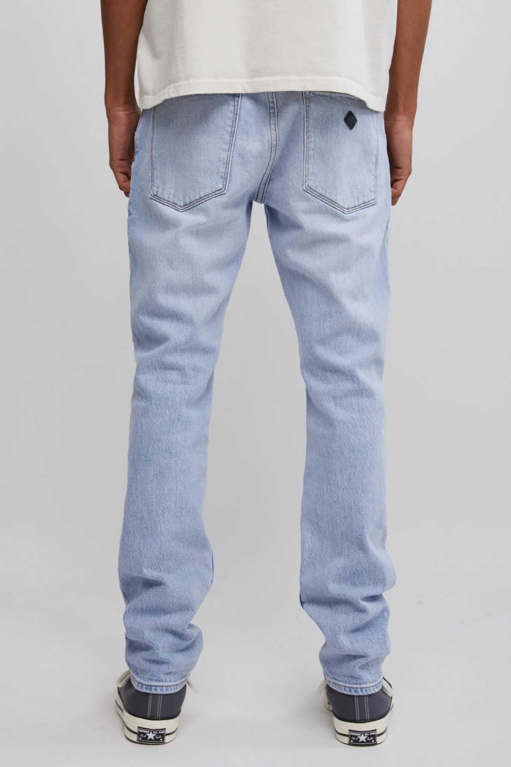 Abrand Mens A Slim Sessions Jean in Bleached Vintage Blue