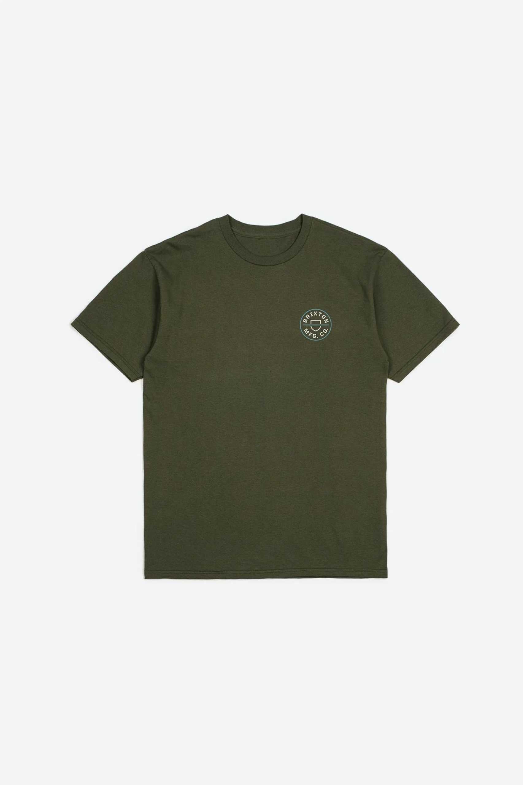 Brixton Boys Crest S/S Standard Tee in Military