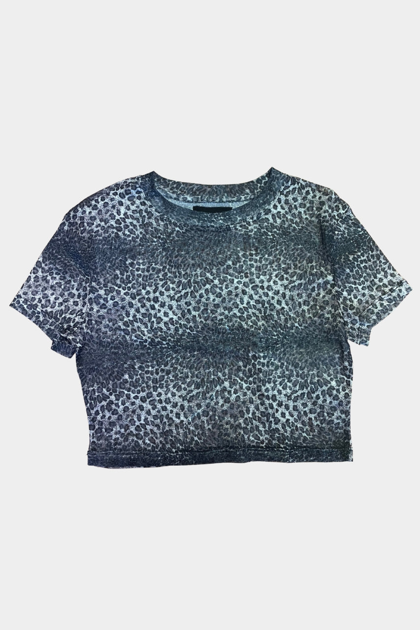 The People Vs Womens Cropped Mesh Tee Sample - Leopard