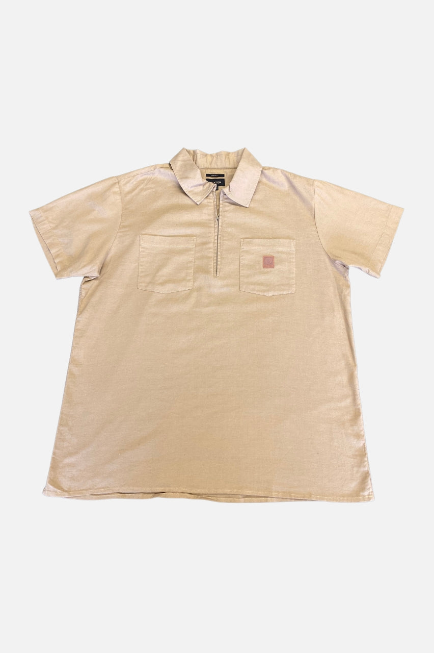 Brixton Lang S/S Reserve Woven Shirt - Khaki (M)