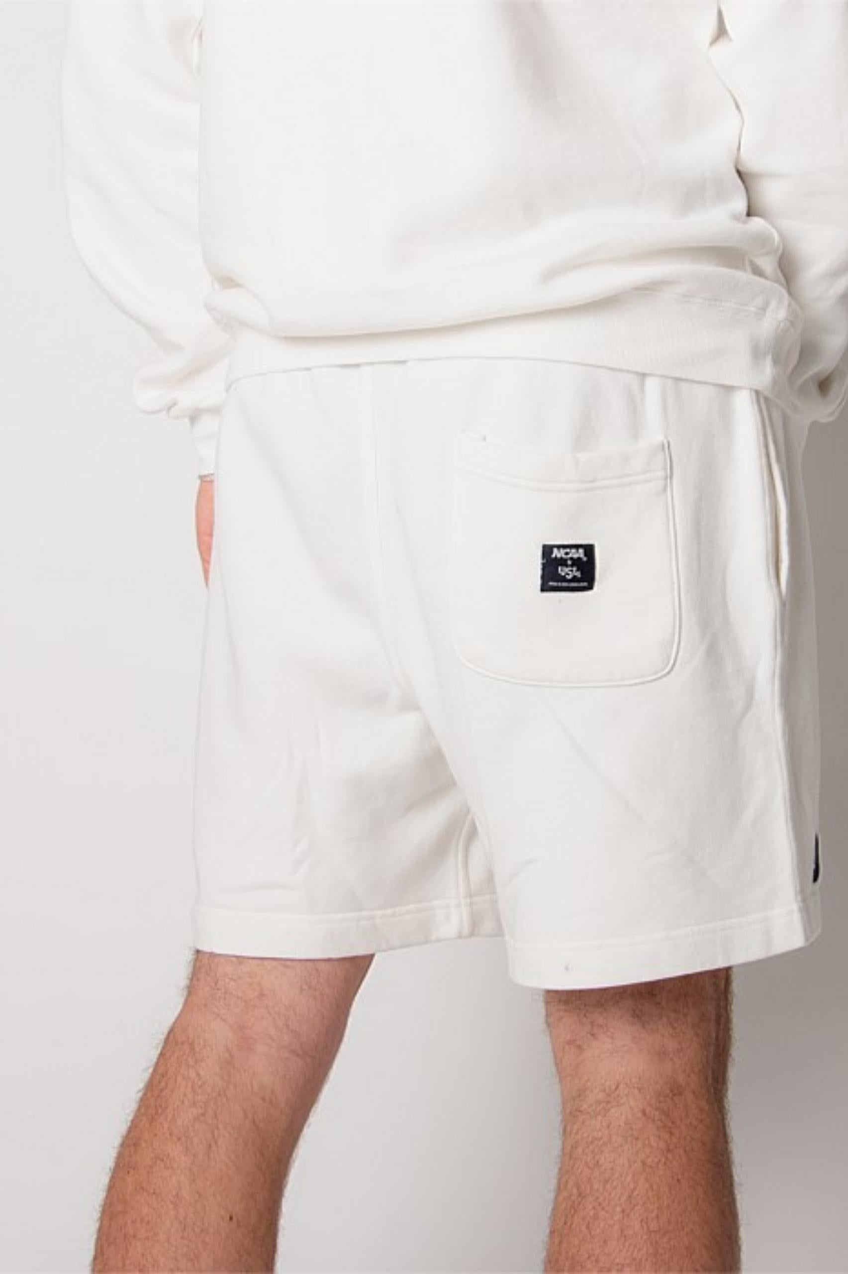 NCAA Georgetown Athletic Dept Fleece Shorts in White - SAMPLE