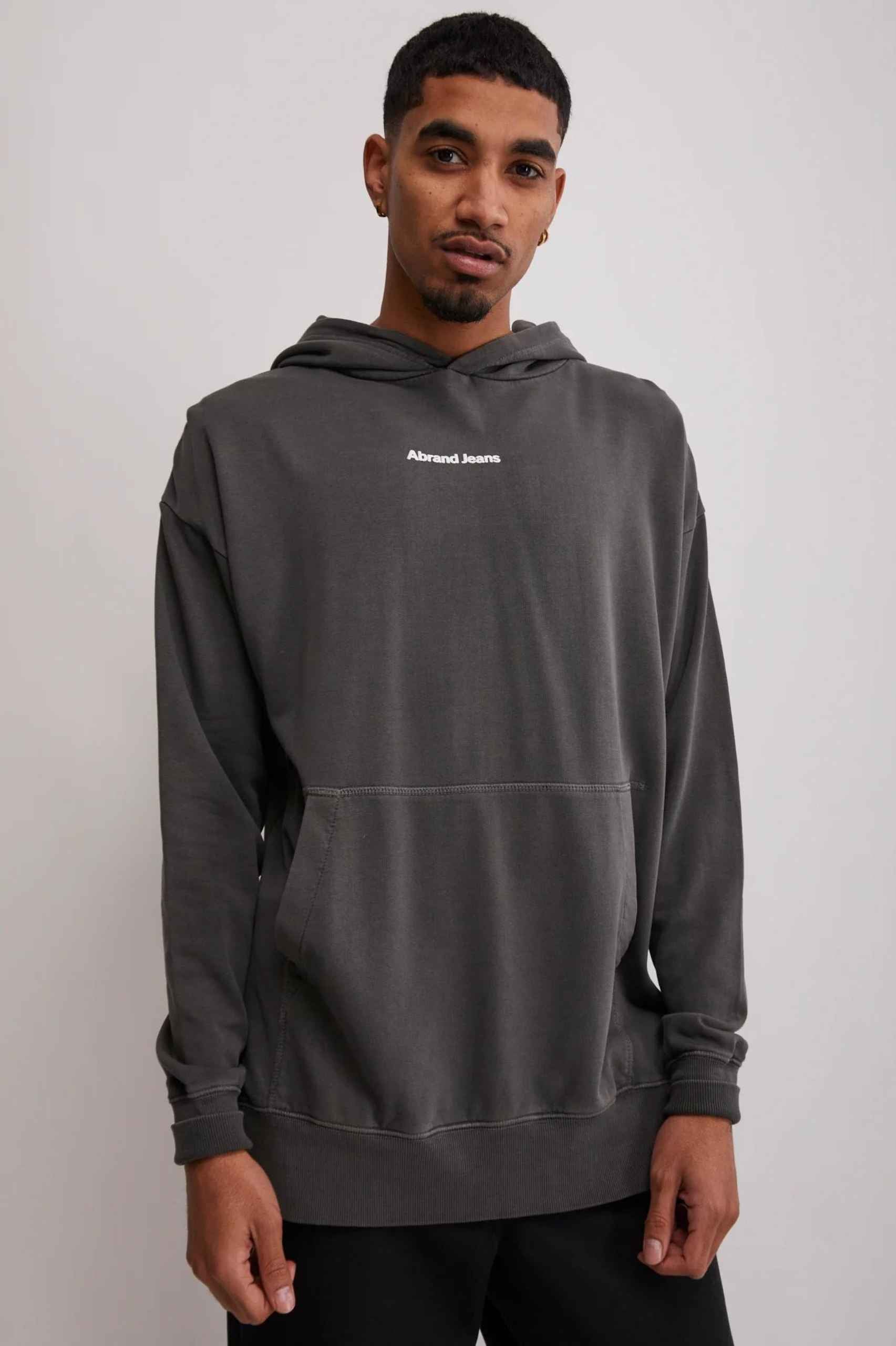 Abrand A Relaxed Hoodie in Washed Black