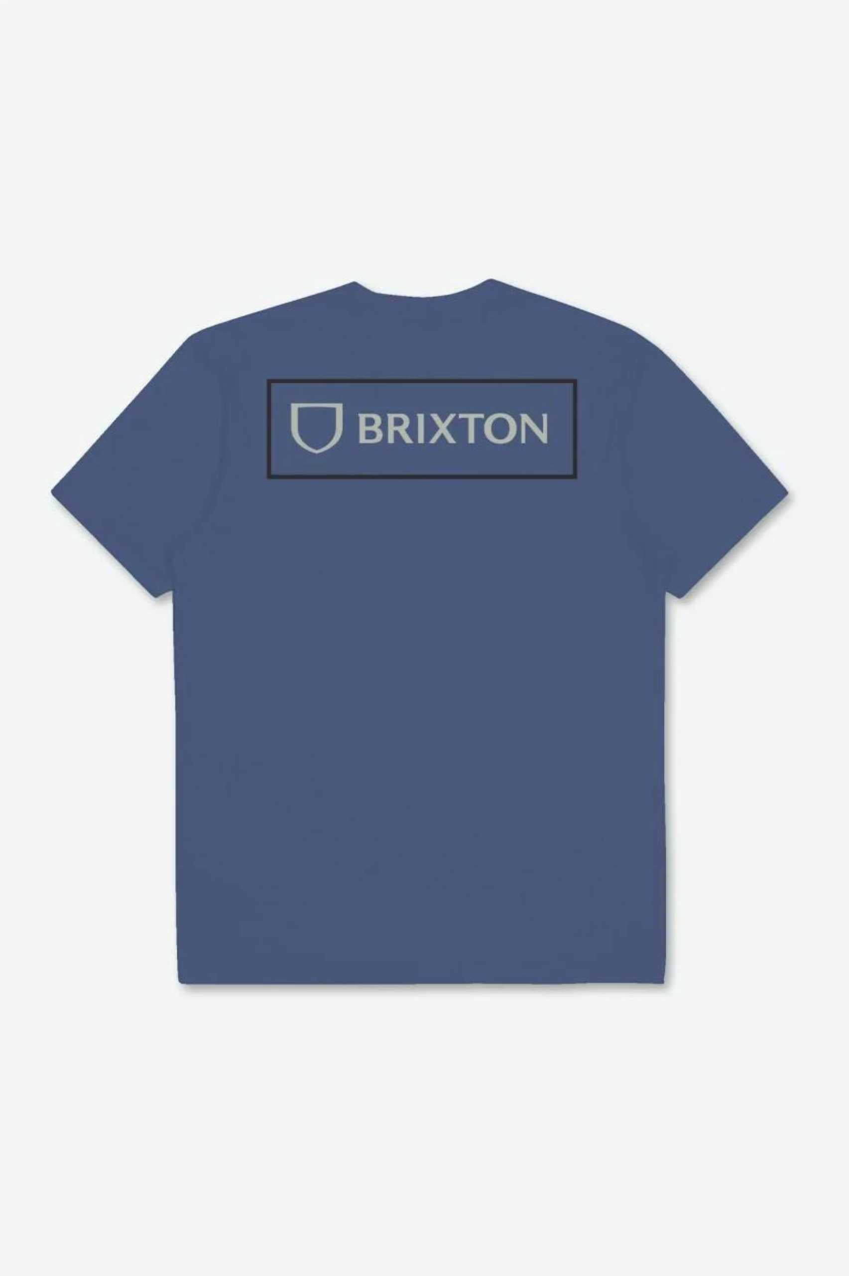 Brixton Mens Alpha Block S/S Tailored Tee in Pacific Blue