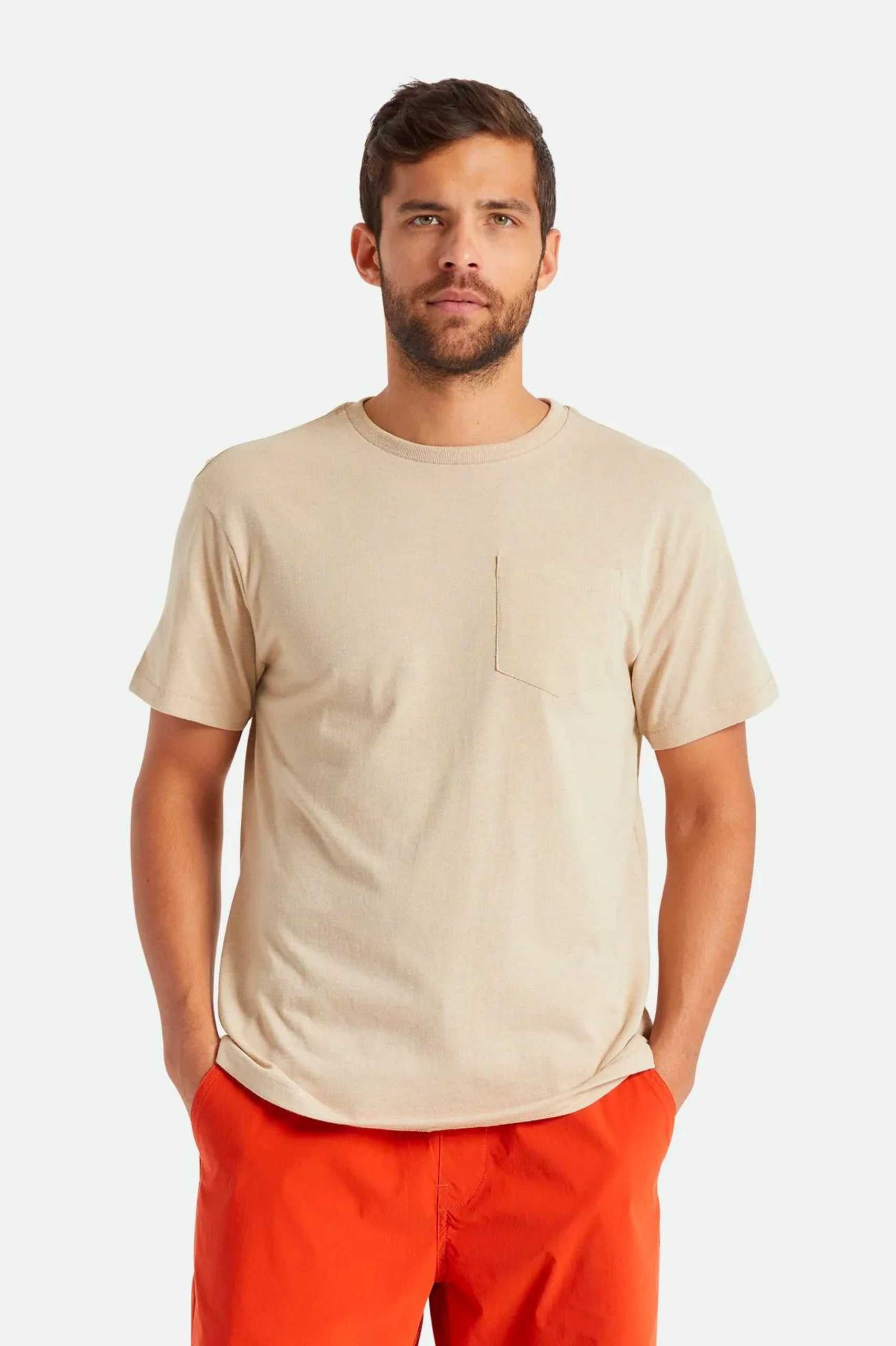 Brixton Mens Basic SS Tailored Tee in Mojave