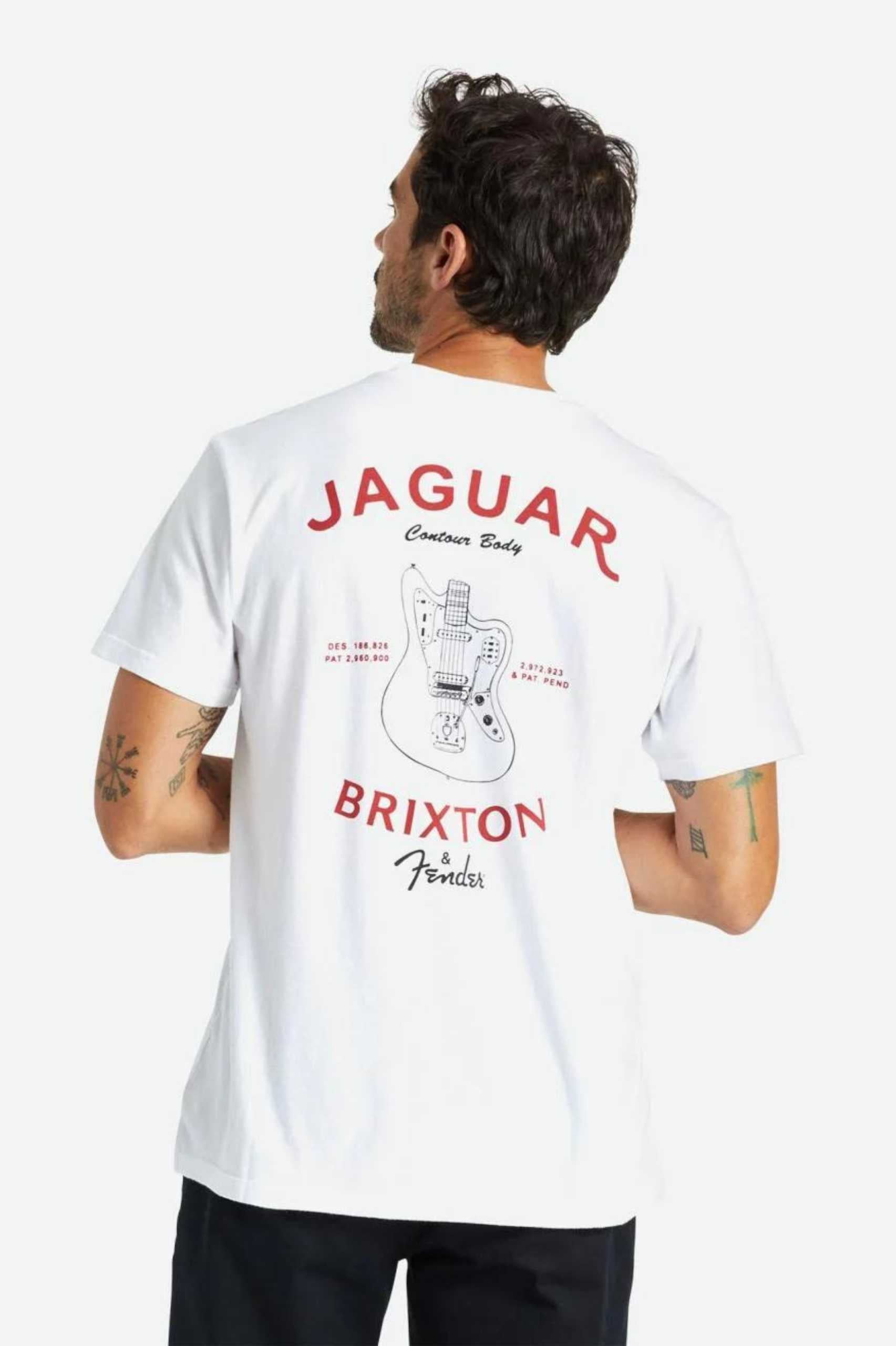 Brixton Mens Fender Jaguar Claws SS Tee in White