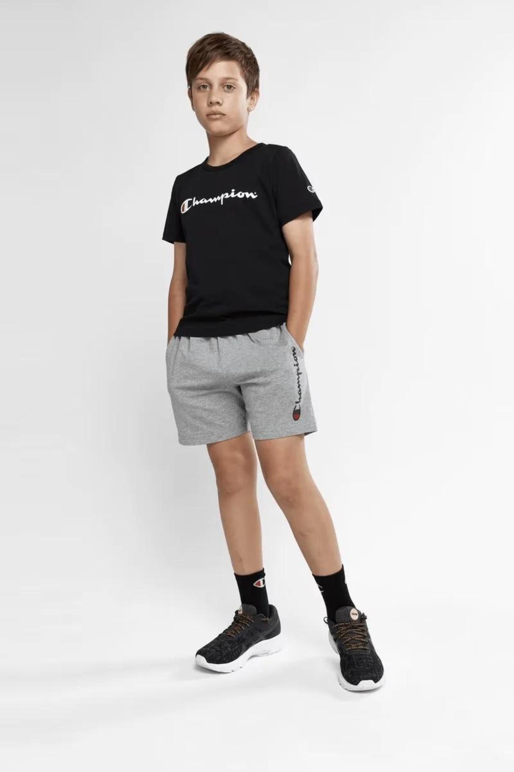 Champion Kids Jersey Script Short in Grey