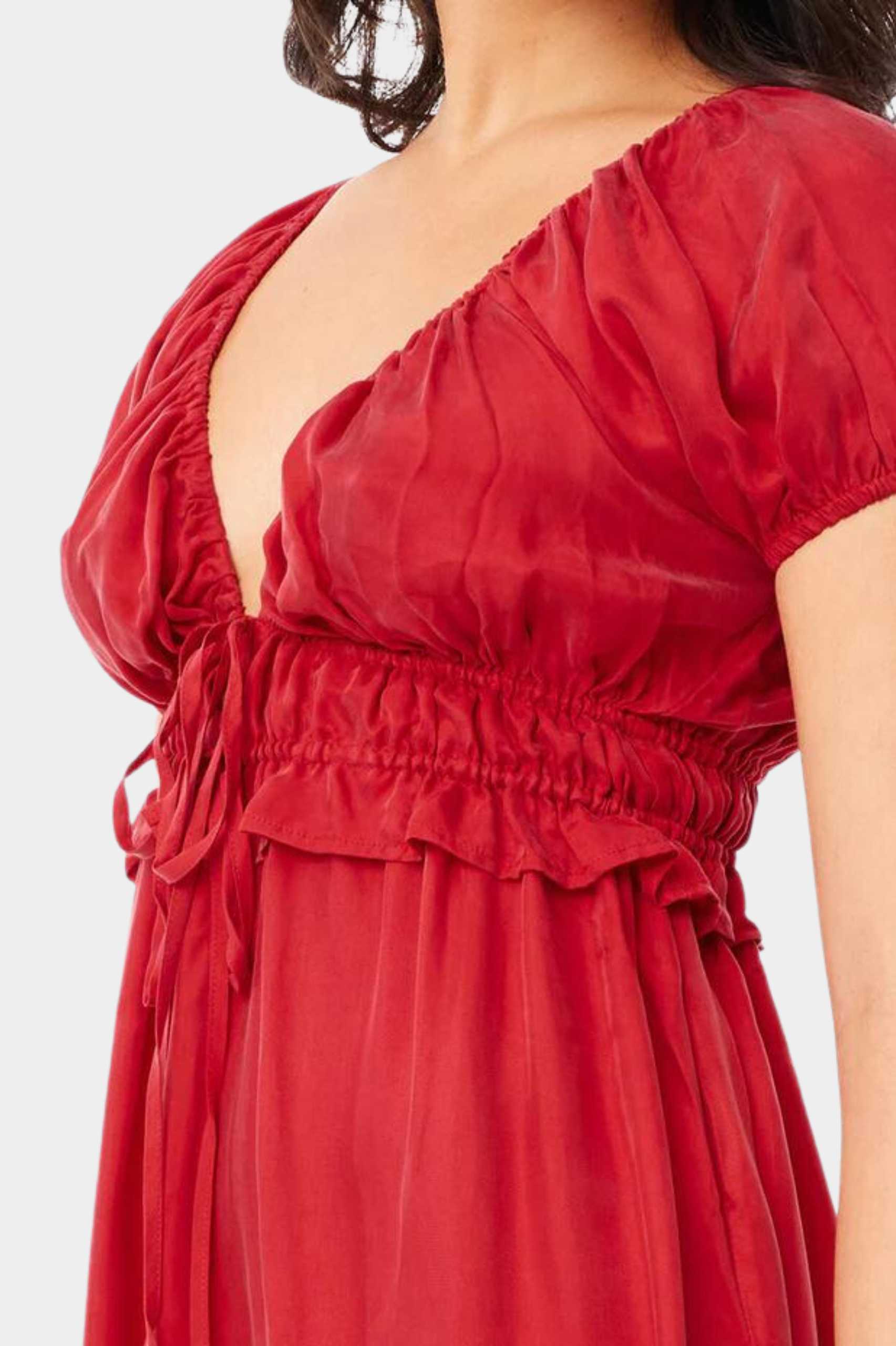 Huffer Mia Celine Midi Dress in Scarlet