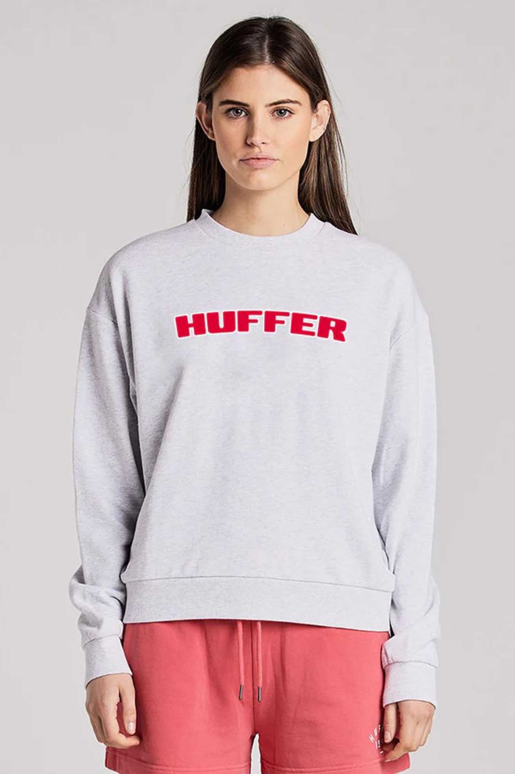 Huffer Slouch Crew/Cardinal - Silver Marle