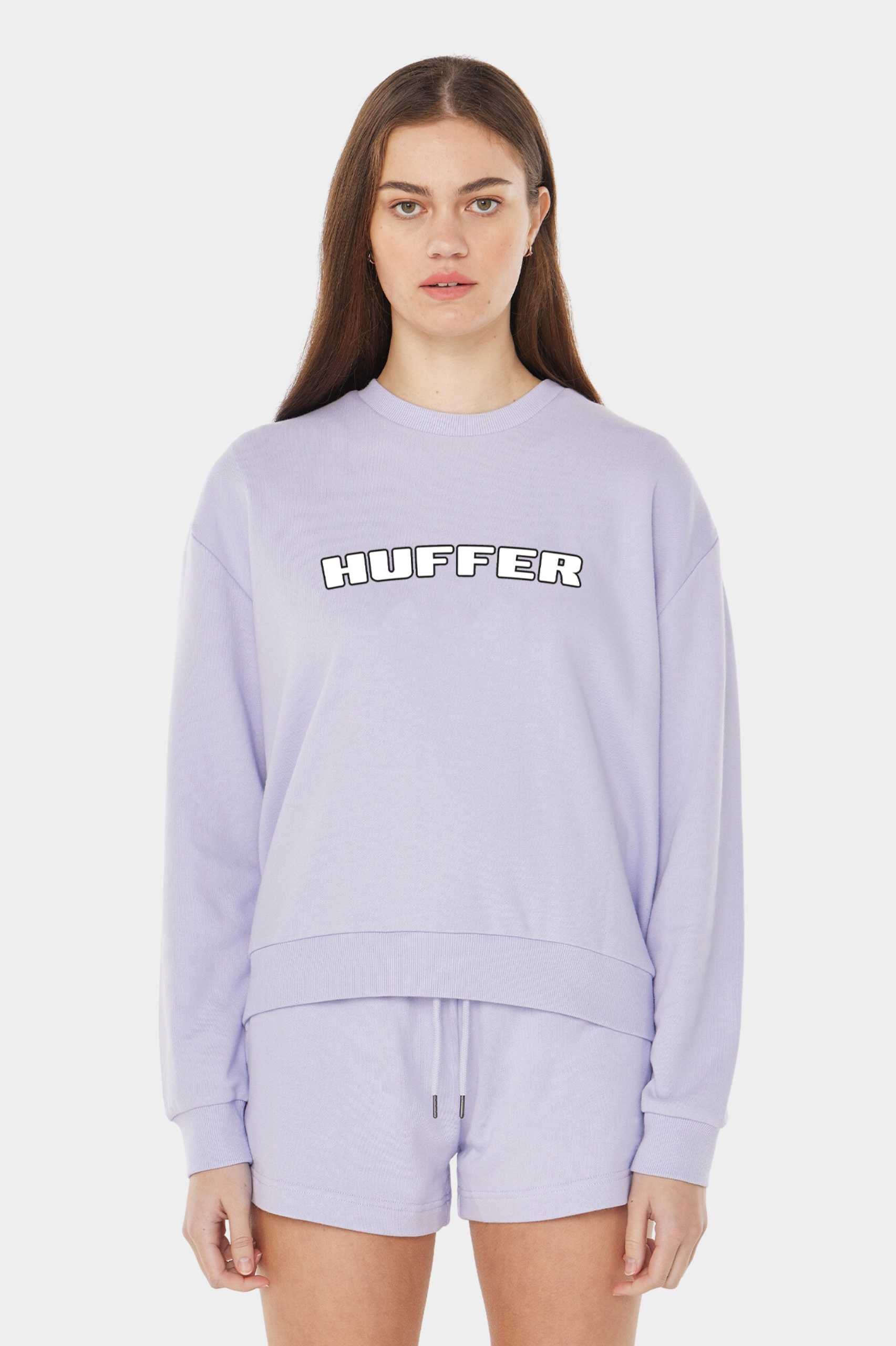 Huffer Slouch Crew/Cardinal in Lilac