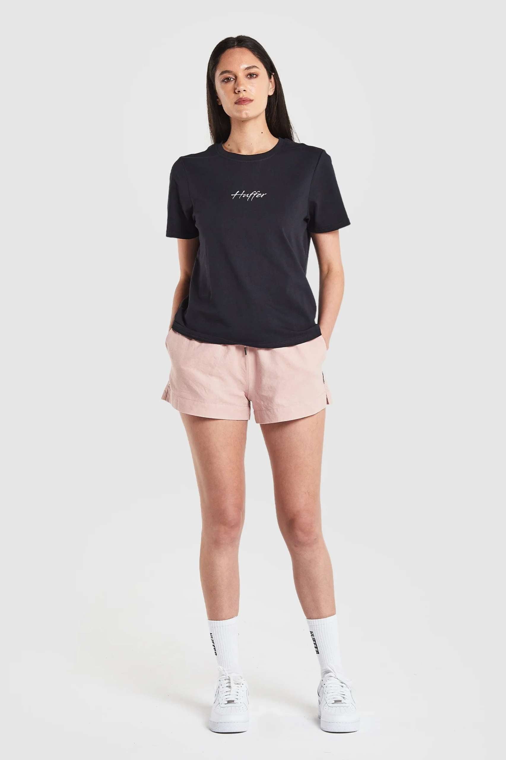 Huffer Stella Tee Mila Emb in Navy