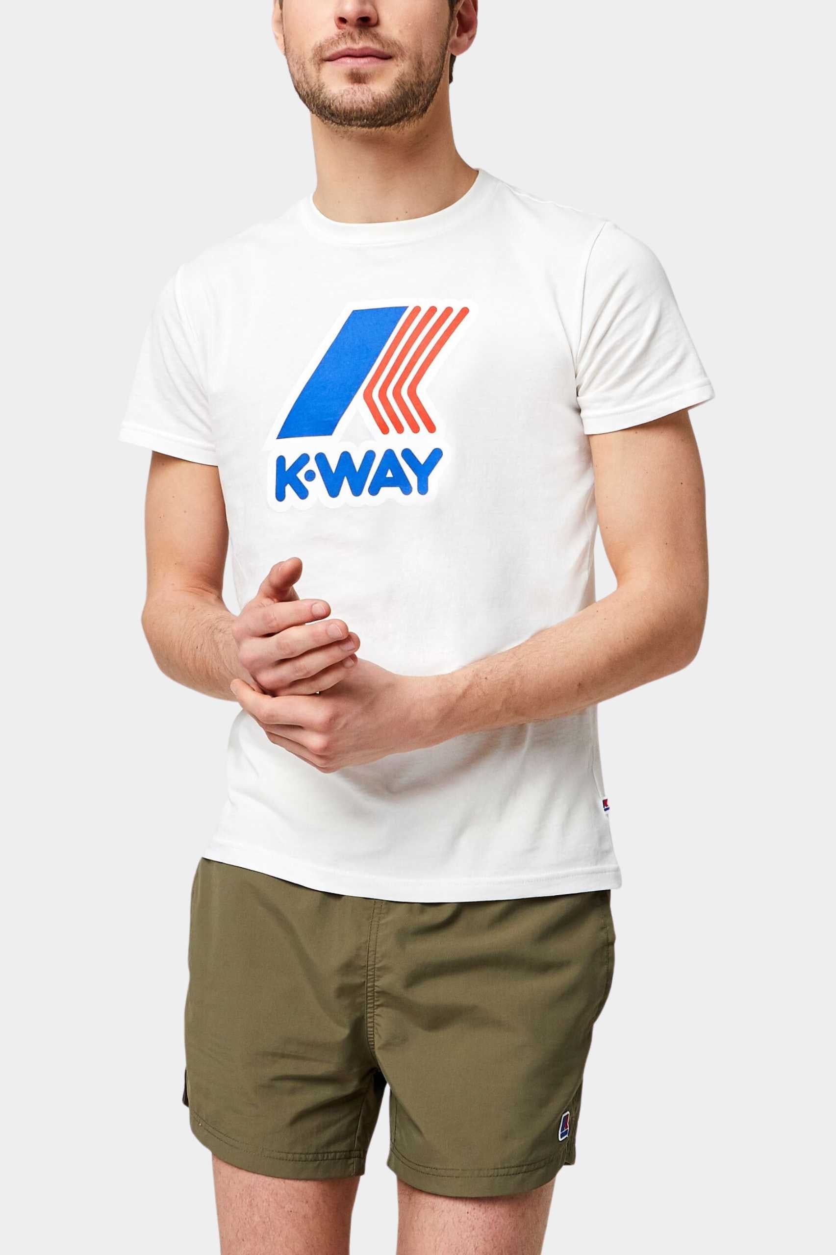 K-Way Pete Macro Logo Unisex Tee in White