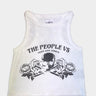 The People Vs Womens 'Peace Love Streets' Skull Crop Tank Sample - White