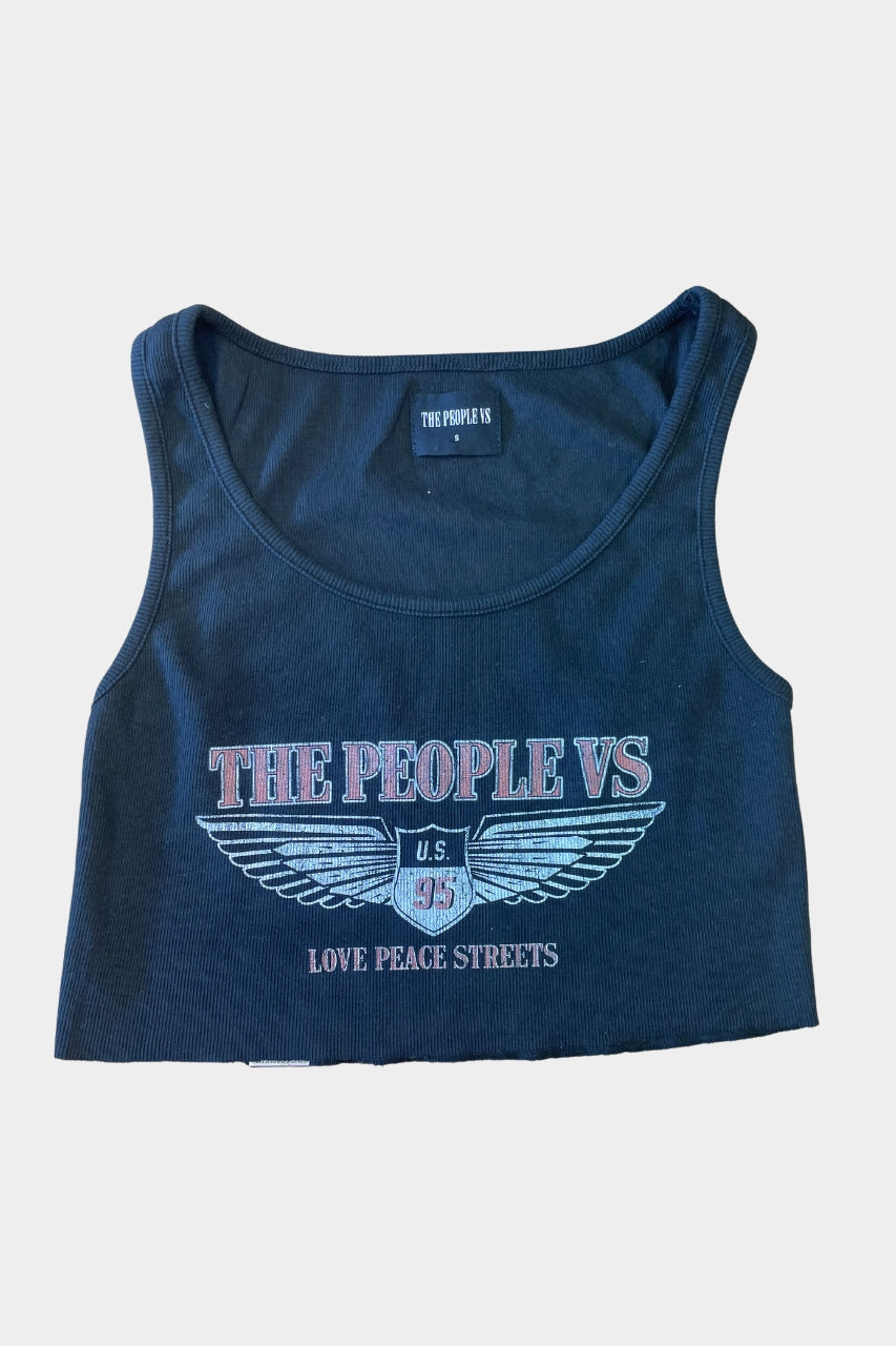 The People Vs Womens Cropped Singlet Sample